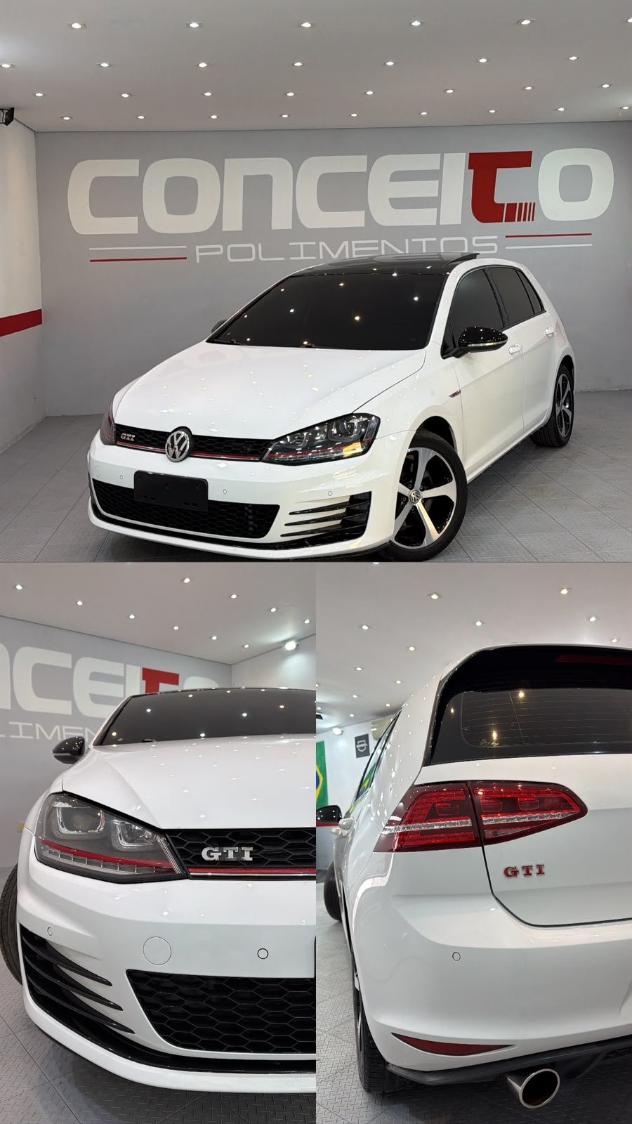 Polimento VW Golf GTI branco Jundiaí Conceito Polimentos
